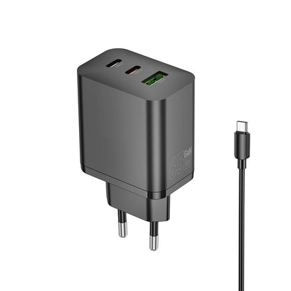 Cargador Doble USB-C carga rápida 65W
